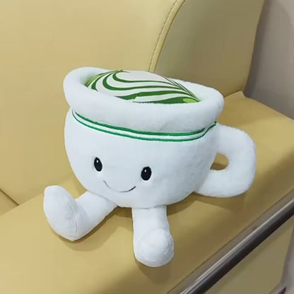 Matcha Latte Cup Plush 12cm, Kawaii Matcha Plushie, Cute Desk Decor Gift, Soft Green Tea Plush Toy