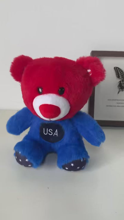 USA Patriotic Signature Bear Plush Toy 24cm  Fiesta Plush American Flag Teddy Collectible