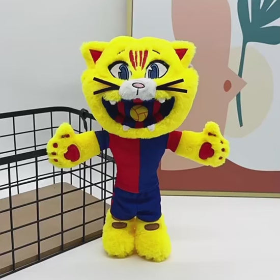 Football fan gift plush cat mascot collector edition angle

