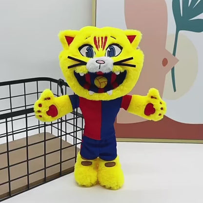 Football fan gift plush cat mascot collector edition angle

