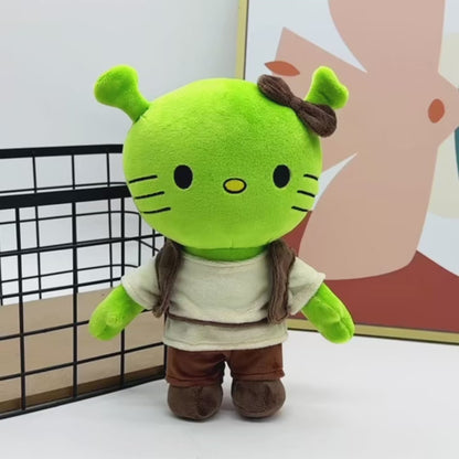 Shrek Plush in Hello Kitty Style - 26cm Kawaii Green Ogre Aesthetic Toy