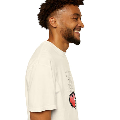 ring spun cotton gaming tee overhead flat lay dark surface

