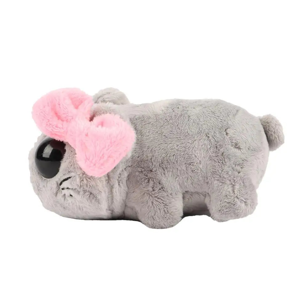 sad hamster plush 10cm size comparison with hand
