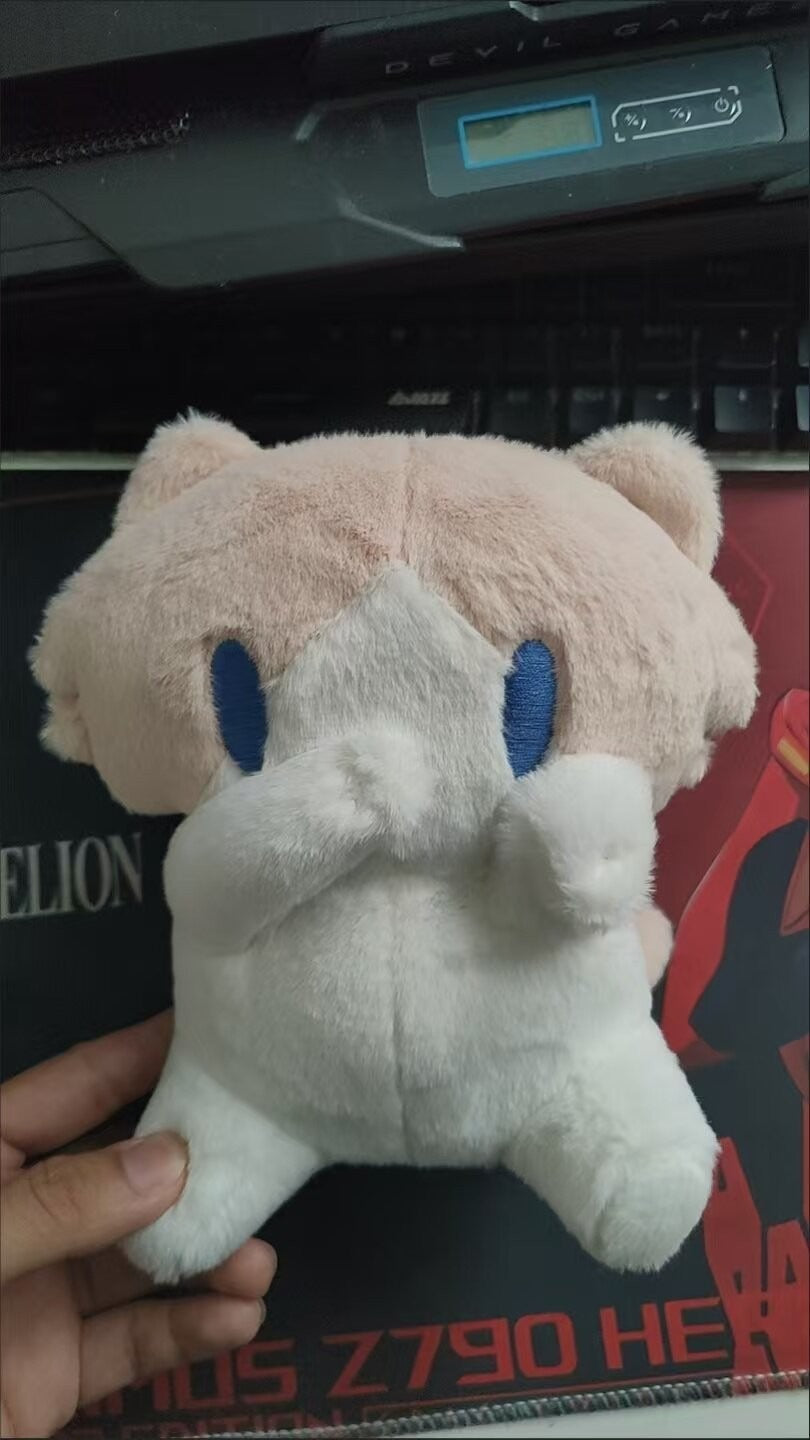 shy blushing cat plush 