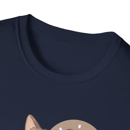 Bedhead cat graphic on a soft, lightweight funny cat shirt.
