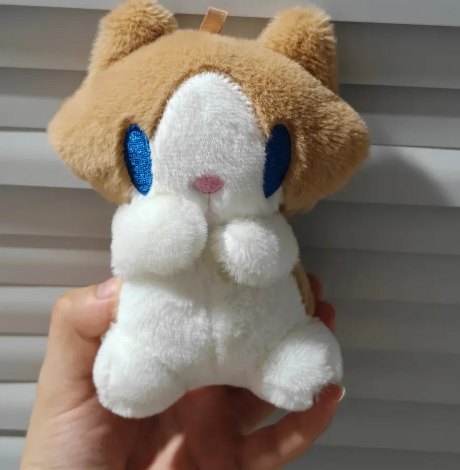 viral shy cat plushie with rosy blush cheeks close up shot