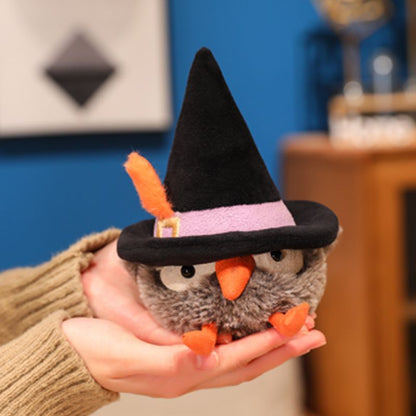 Halloween Witch Hat Owl Plush | Cute Spooky Owl Stuffed Animal | Wizard Hat Handmade Plush Decor