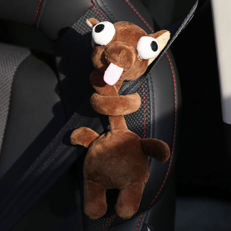 wrap around animal plush hanging on car rearview mirror decoration