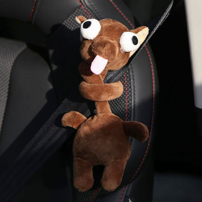 wrap around animal plush hanging on car rearview mirror decoration